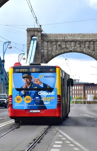 Wrocław - advertising at the back of buses